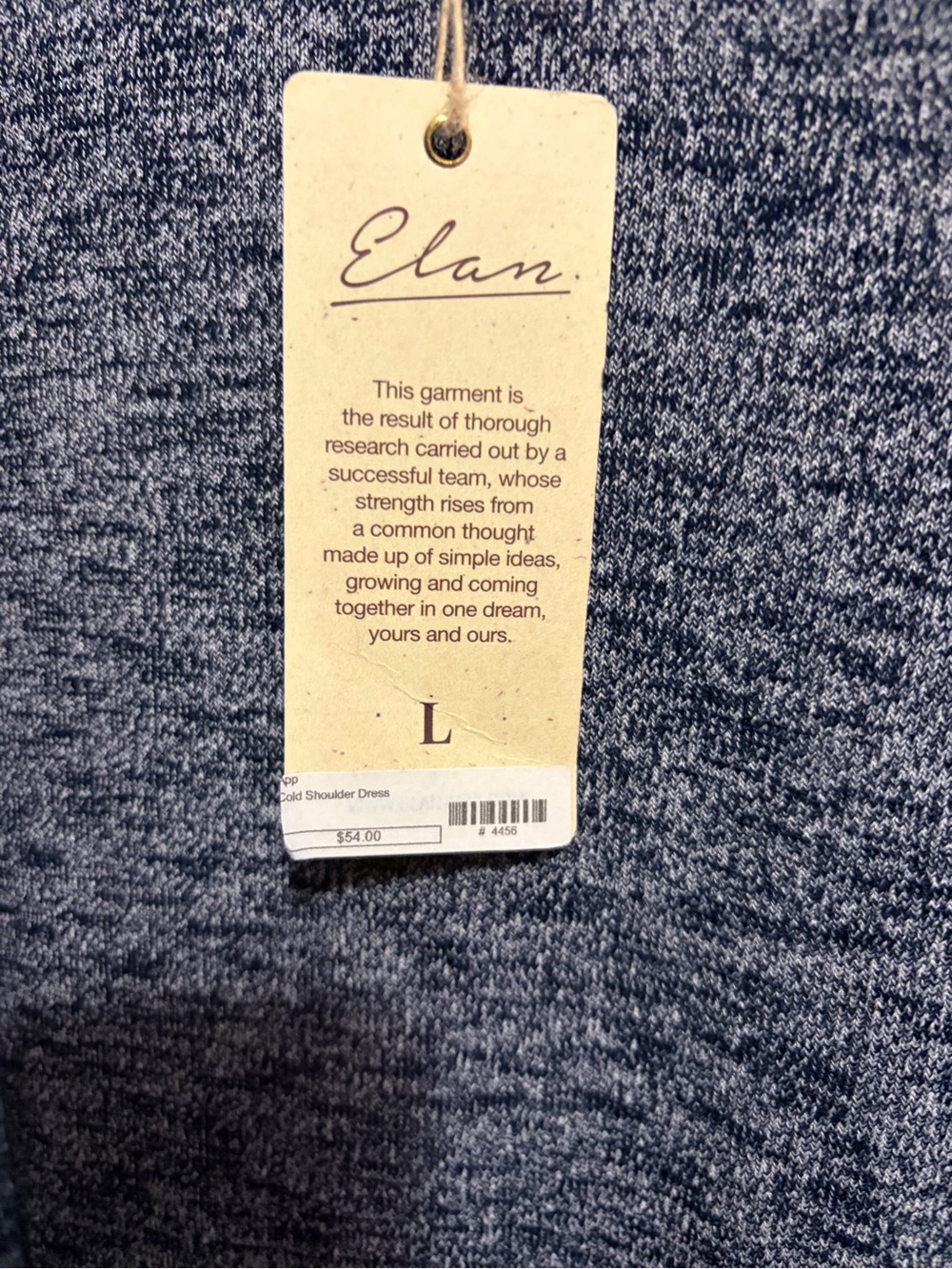 Elan Heathered Navy Cold-Shoulder Swing Dress Size Large - Picture 2 of 5